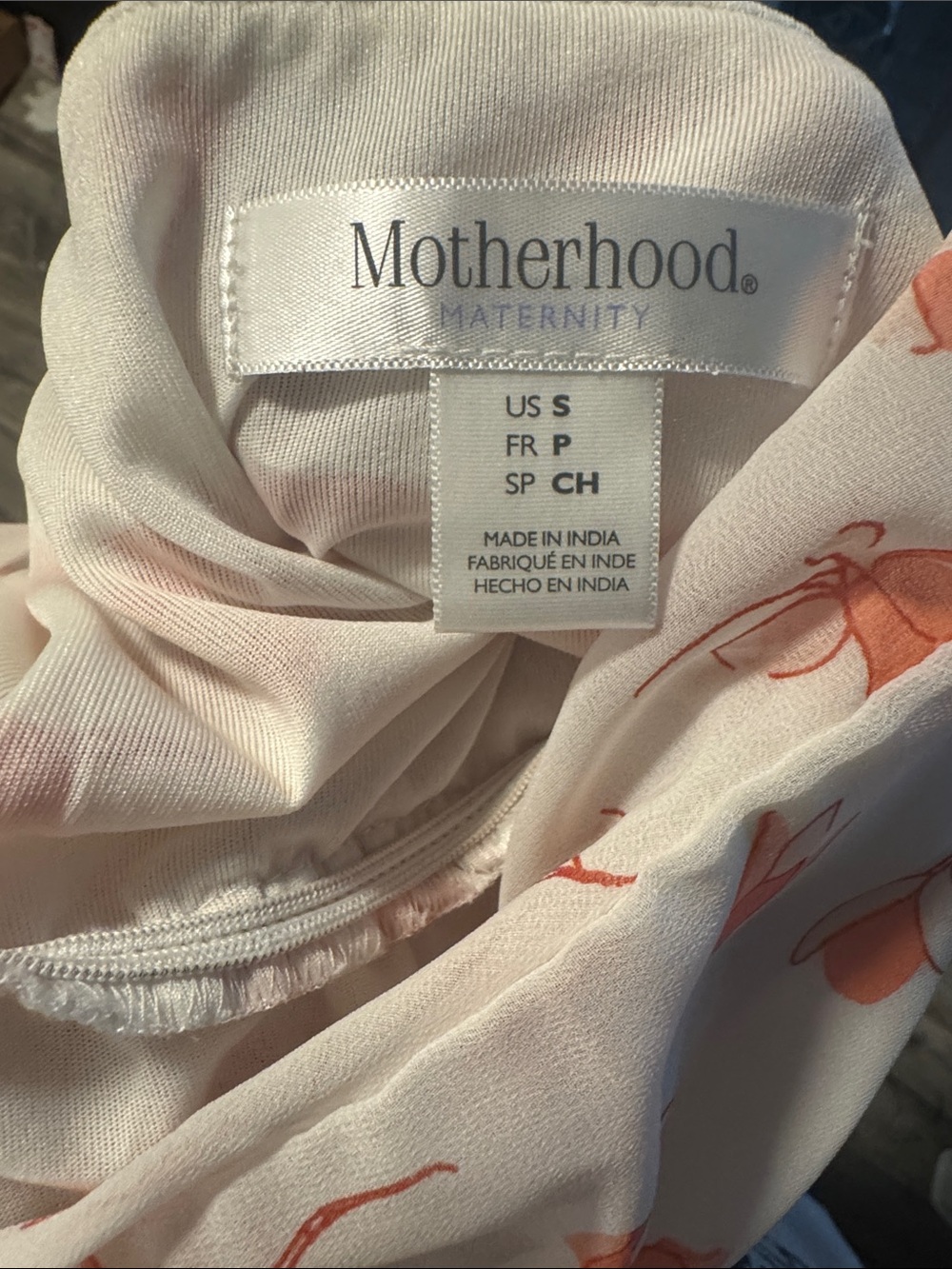 Motherhood Maternity Light Pink Maxi Dress with Coral Floral Print